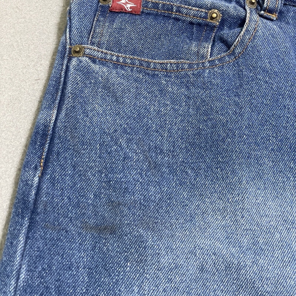 VINTAGE Mens Wide Leg Baggy Jeans 40x30 Blue Denim Skate 90's Y2K WORN-IN Grunge - Picture 9 of 16